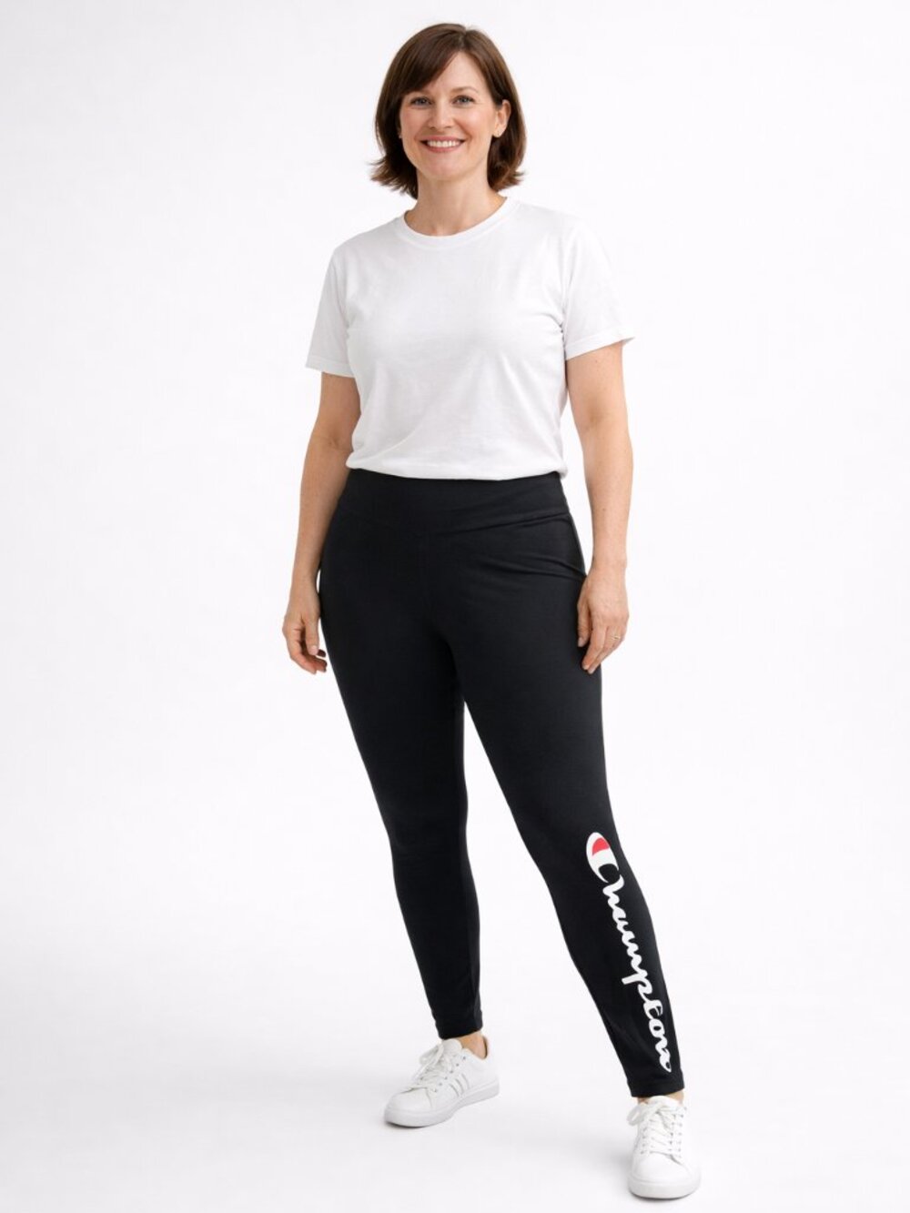 Champion Athletic Leggings Black Logo Size S NWT High Rise